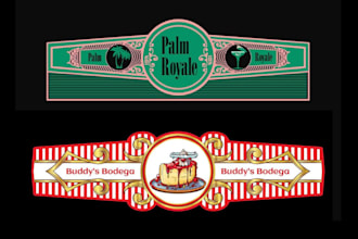 design modern cigar label, cigar logo, cigar band and cigar box