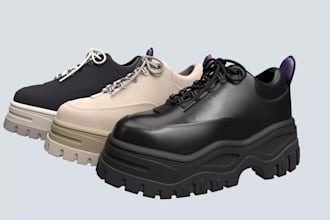 create custom 3d shoe design, shoe modeling, shoe product render and footwear