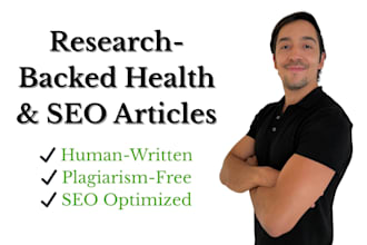 write research backed health, fitness, and nutrition blog posts with SEO