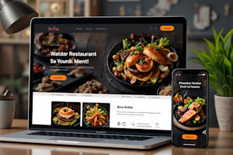 create a professional restaurant or food website with online ordering
