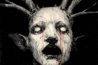 draw dark art illustrations for a band or brand