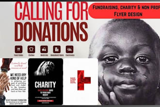 design a modern charity or fundraising flyer and fix missing info