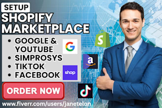 setup shopify store marketplace google facebook simprosys  tiktok website
