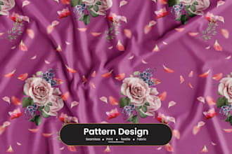 design a seamless textile print pattern design