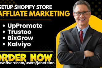 setup shopify store affliate marketing uppromote bixgrow trustoo kaviyo website