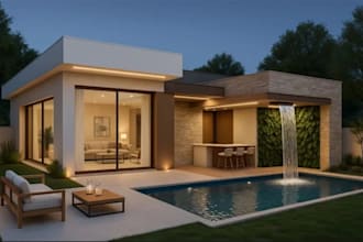 design 3d architectural building interior or exterior for home,office in blender