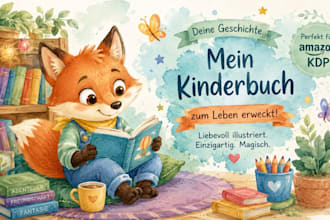 ich illustriere ihr kinderbuch mit einzigartigen aquarell illustrationen