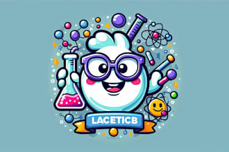do science lab mascot logo in my style