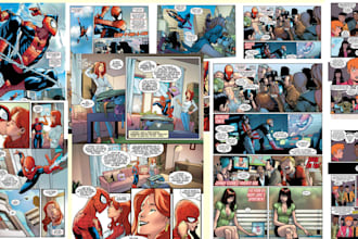 do comic book art illustration, manga art, graphic novel art, comic strip retro