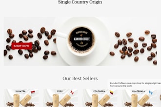 create coffee shopify store coffee website for private label coffee tea brand
