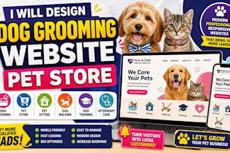 dog grooming website pet store, sitting, walking, training veterinary care leads