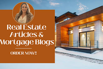 write USA SEO real estate blog posts, mortgage articles, and property content