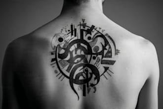 custom an abstract black tattoo design