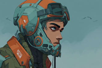 sci fi character illustration or sci fi character