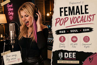 female pop singer pop vocalist edm pop vocals rnb singer soul singer edm singer