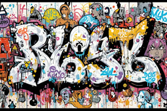 create graffiti illustration for your logo or brand
