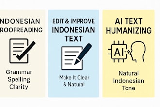 proofread, edit, and correct indonesian grammar and writing