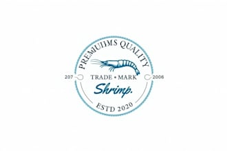 design high quality shrimp seafood logo