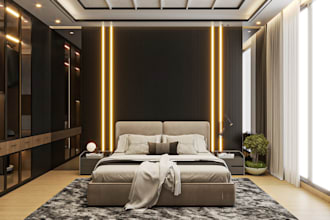 design and render interior bedroom