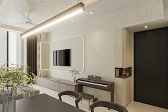 living room design and 3d rendering