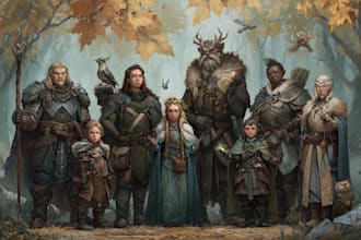 design custom dnd party portraits and group art