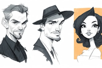 draw artistic cartoon caricatures