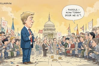 stunning digital political cartoon for political cartoon