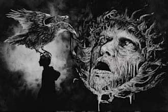 draw detailed illustration dark art