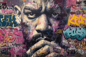 create graffiti street art pop art of any picture