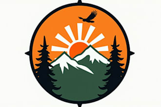 design high quality mountain logo
