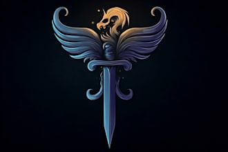 design medieval fantasy game, rpg, mmo game logo