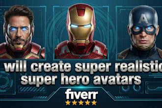 create super realistic super hero avatar