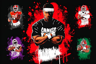 design custom vintage style soccer player t shirts