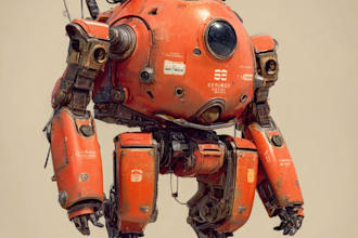 make a mecha robot illustrations
