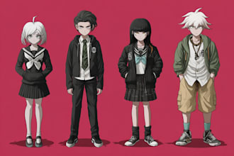 do a danganronpa or custom cartoon anime character