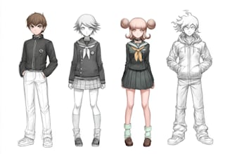draw your character as a danganronpa sprite