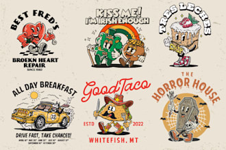create a vintage cartoon logo design