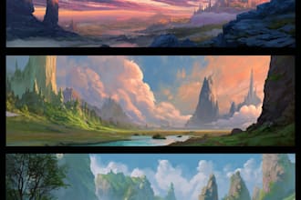 do fantasy background and landscape