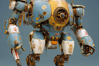do anime style mecha robot illustrations