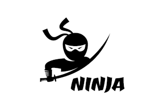 design cheerful ninja mascot chopping kicking logo