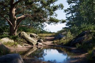 design realistic natural landscape, garden designs