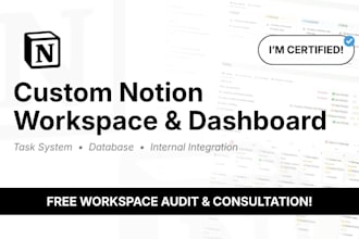 build a custom notion workspace and dashboard for you