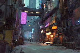 design futuristic science fiction city, cyberpunk city