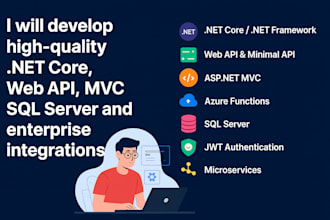develop or fix scalable dot net core, web API, mvc and azure functions