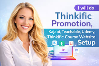 promote udemy online course, thinkific, kajabi promotion, course writting