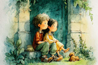 chrismas children book illustration holiday kids