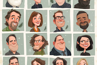 custom christmas cartoon caricature