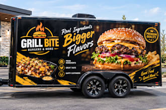 create long trailer, box trailer, van wrap, truck and vehicle wrap design