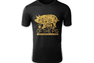 create a retro vintage premium pig custom t shirt design