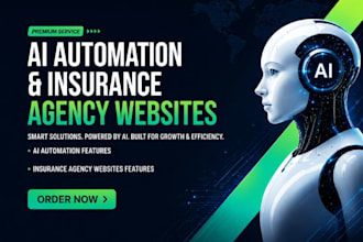 design ai automation agency website, ai insurance website, ai agency website